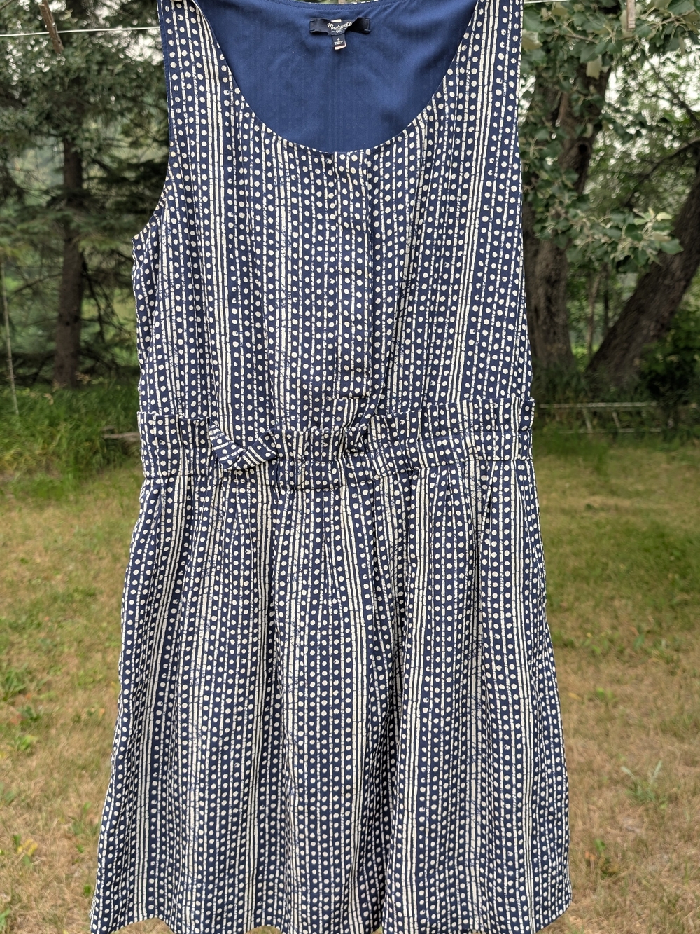 Madewell Navy Printed Sleeveless Dress